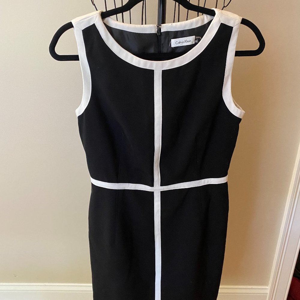 Calvin Klien Black and White Pencil Dress